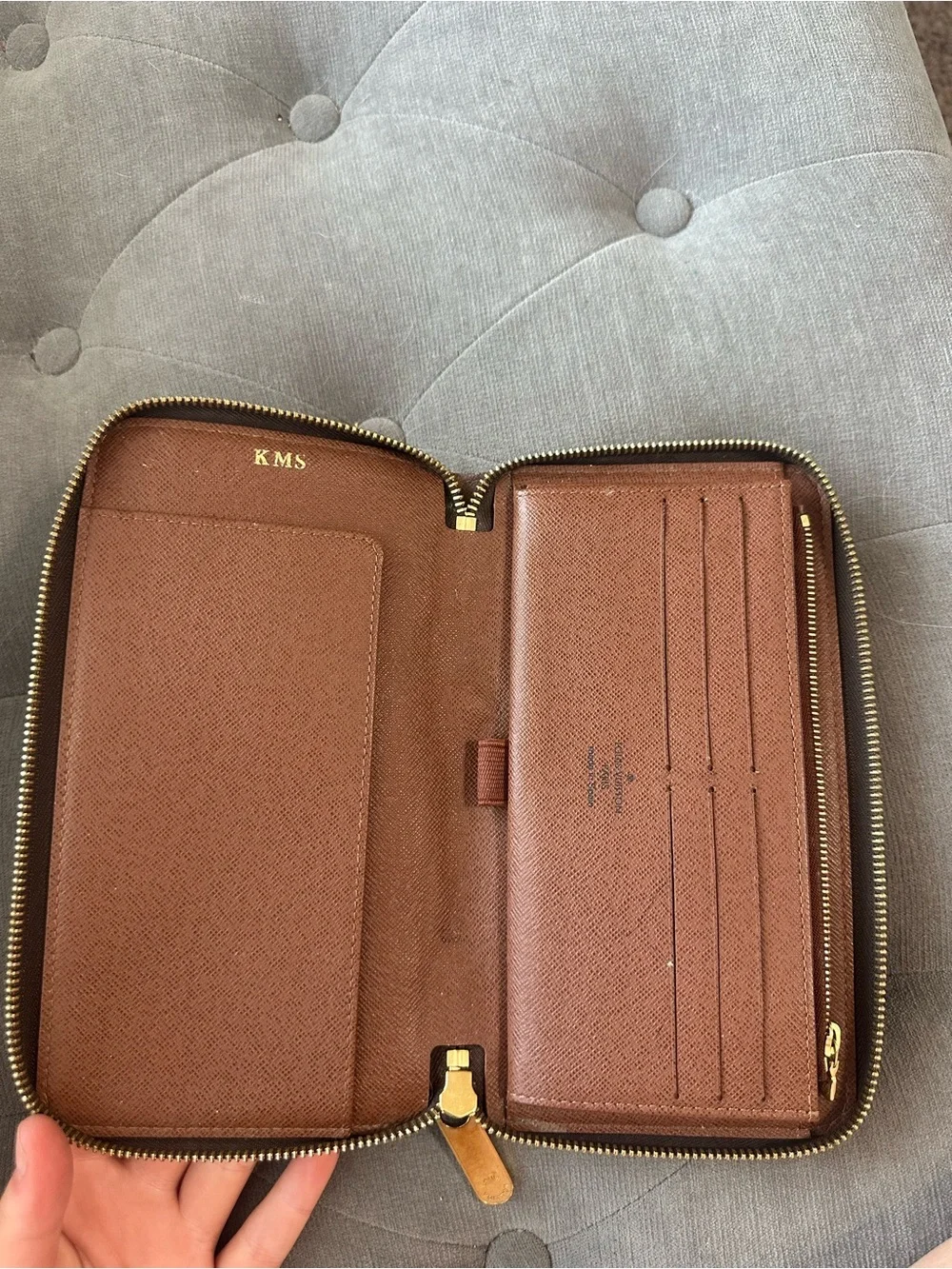 Louis Vuitton Monogram Canvas Zip Wallet in Brown and Gold